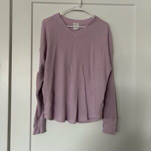 LIKE NEW Aerie Lavender Waffle Knit Long Sleeve Tee